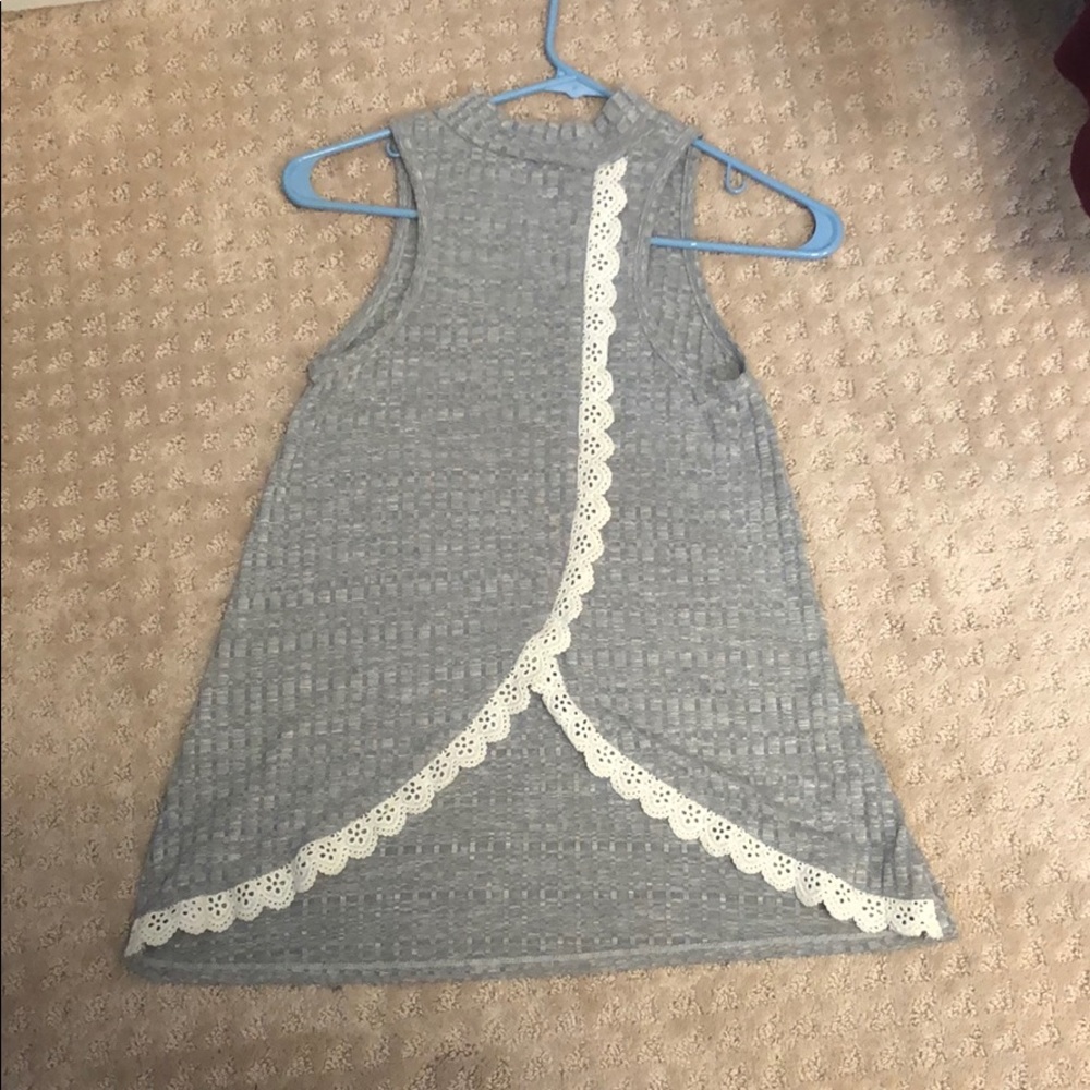Gray mock turtle neck top
